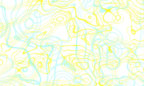 Abstract Line Drawing Blue Yellow Colors Pattern White Background Use — Stock Photo, Image