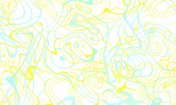 Linha Abstrata Desenho Azul Amarelo Cores Padrão Branco Fundo Use — Fotografia de Stock