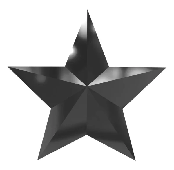 Estrela Prata Preta Isolada Fundo Branco Com Caminho Recorte Objeto — Fotografia de Stock