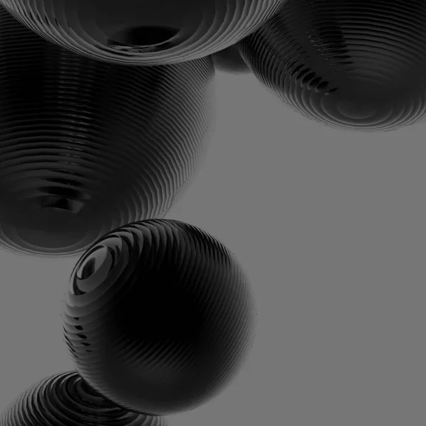 Metallstahlkugel Schwarz Und Grau Farbverlauf Isoliert Modernen Hintergrund Abstrakte Blase — Stockfoto