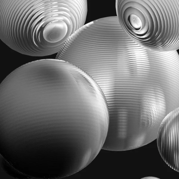 Metallstahlkugel Schwarz Und Weiß Farbverlauf Isoliert Modernen Hintergrund Abstrakte Blase — Stockfoto