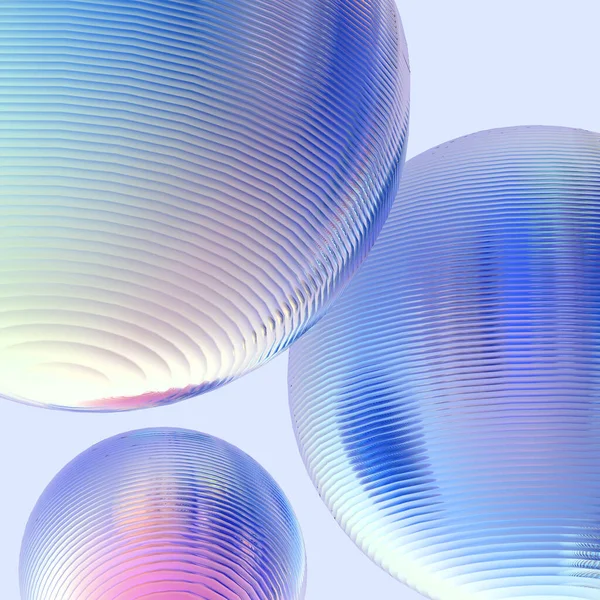 三维金属球粘贴梯度色隔离现代背景 抽象圆形几何物体图解绘制 — 图库照片
