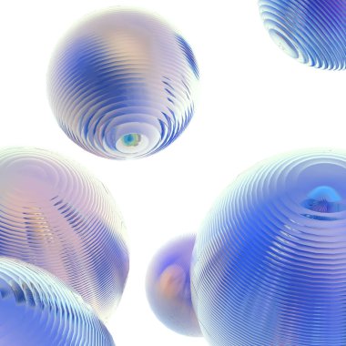 3D metal toplar pastel gradyan renk izole modern arkaplan. Soyut yuvarlak geometrik şekil çizimi çizimi.