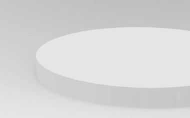 3D gri, parlak silindir podyum stüdyo arka planı. Soyut 3d geometrik şekil çizimi çizimi.