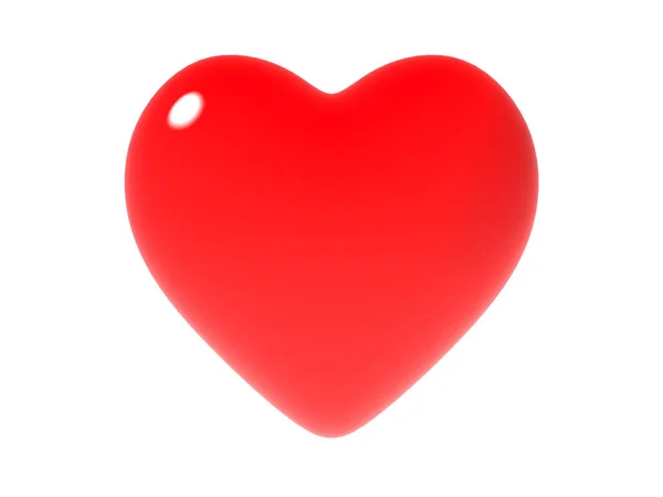 Pembe Kırmızı Kalp Parlak Şekli Kırpma Yolu Olan Beyaz Arka — Stok fotoğraf