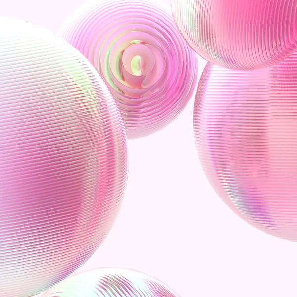 Metal Steel Balls Pink Pastel Gradient Colors Isolated Modern Background — Stock Photo, Image