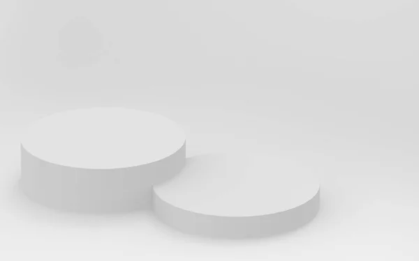 Γκρι Λευκό Φωτεινό Κύλινδρο Βάθρο Ελάχιστο Στούντιο Φόντο Αφηρημένη Γεωμετρικό — Φωτογραφία Αρχείου