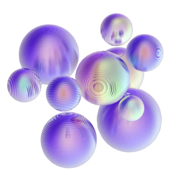3D金属鋼ボール紫色のパステルグラデーション色は 現代の背景を隔離しました 概要円形状オブジェクトイラストレンダリング — ストック写真