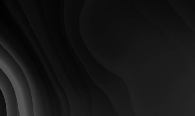 Dalga çizgileri desen arkaplanı olan soyut siyah gri renk gradyanı. Modern tasarım iş konsepti için kullan.