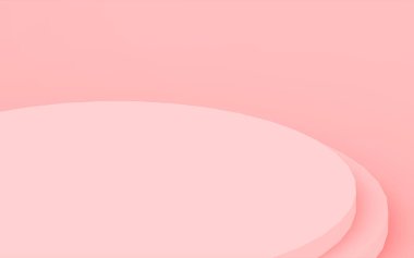 3D pembe silindir podyum minimum stüdyo arkaplanı. Soyut 3d geometrik şekil çizimi. Sevgililer Günü ürünü için göster.