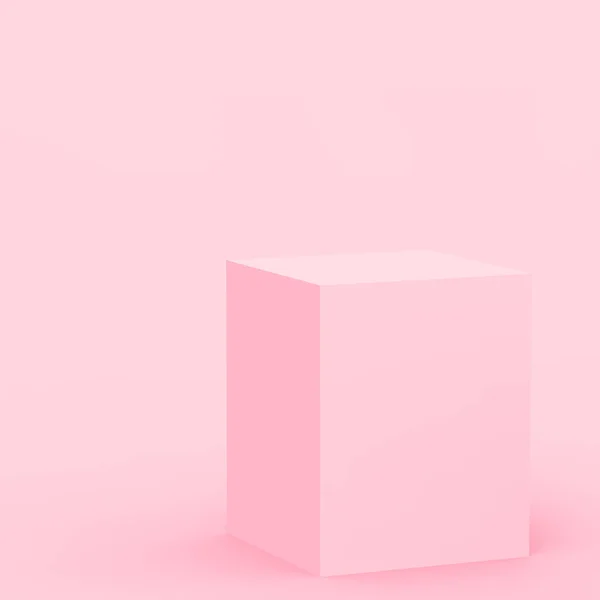 Abstrato Cubo Rosa Caixa Pódio Cena Mínima Estúdio Fundo Forma — Fotografia de Stock