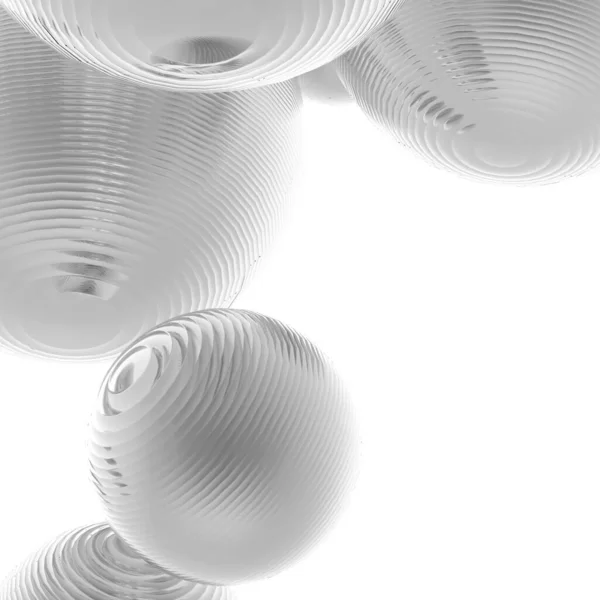 3D金属鋼ボール 白とグレーのグラデーション色は 現代の背景を隔離しました 概要バブル幾何学図形オブジェクトイラストレンダリング — ストック写真
