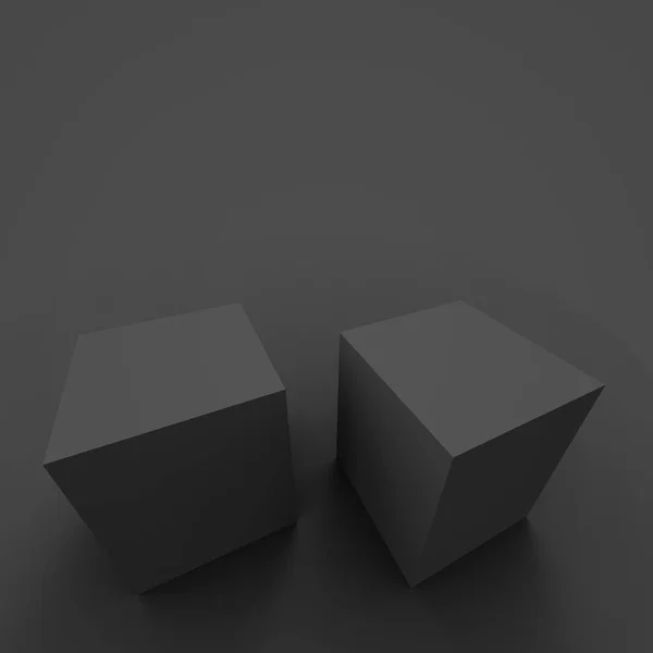 Трехмерный Черный Куб Бокс Подиум Минимальном Студийном Фоне Абстрактная Трехмерная — стоковое фото