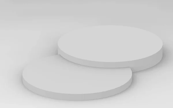 Gray White Cylinder Podium Minimal Studio Background Abstract Geometric Shape — Stock Photo, Image