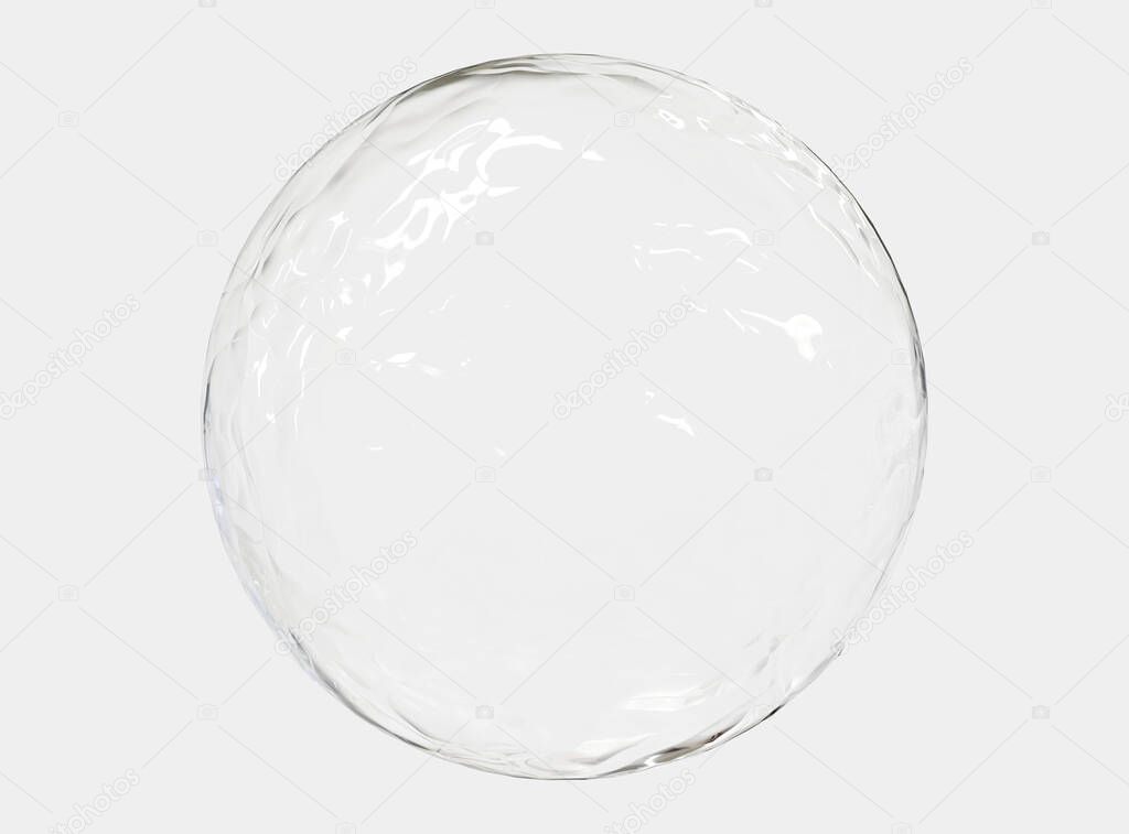 Ice ball isolated on white background. Abstract sphere glossy geometric object for food and drink.