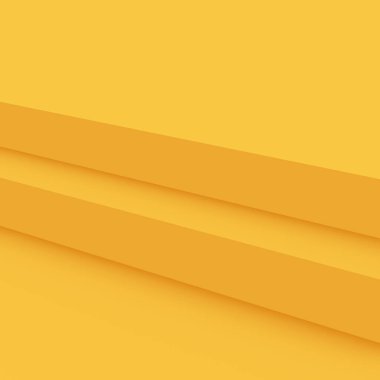 3D sarı podyum sahnesi stüdyo arkaplanı çok az. Soyut 3d geometrik şekil çizimi. Yaz tatili ürünleri için görüntü.