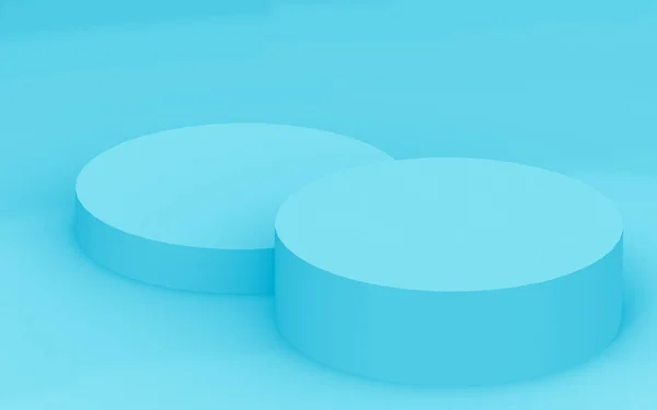 Blue Cylinder Podium Minimal Studio Background Abstract Geometric Shape Object — Stock Photo, Image