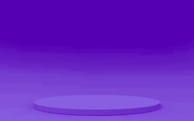 3d mor menekşe silindir podyum minimal stüdyo arka planı. Soyut 3d geometrik şekil çizimi. Kozmetik parfüm ürünleri için görünüm.