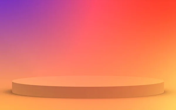 Żółty Pomarańczowy Fioletowy Neon Lekki Cylinder Podium Minimalne Gradientowe Kolory — Zdjęcie stockowe