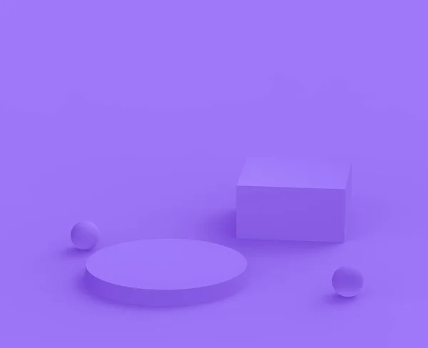 Abstrakte Violett Plattform Minimalen Studio Hintergrund Geometrische Form Objekt Illustration — Stockfoto