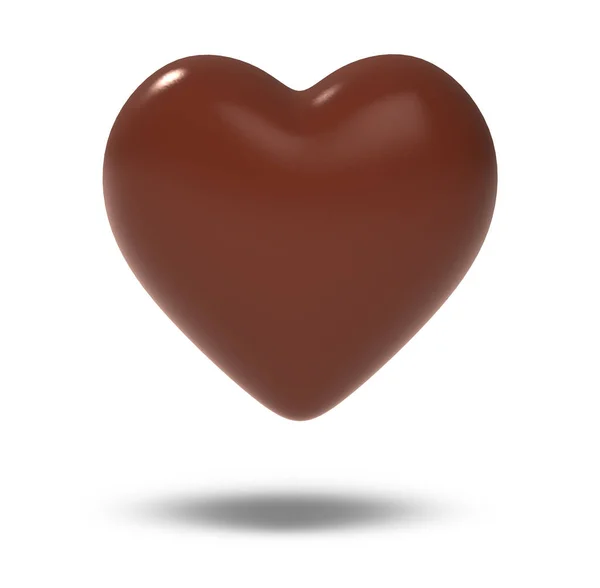 Herz Schokolade Kaffee Braun Farbe Form Isoliert Auf Weißem Hintergrund — Stockfoto