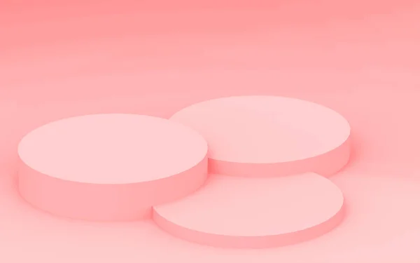 Розовый Цилиндр Подиум Минимальный Студийный Фон Абстрактная Трехмерная Иллюстрация Геометрической — стоковое фото