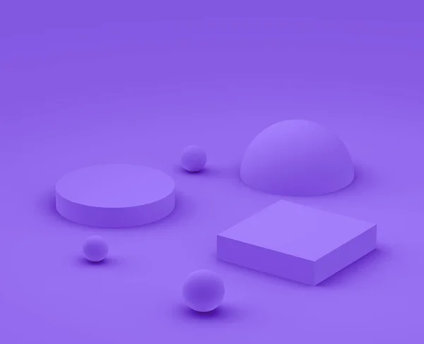 要約3D紫紫色のプラットフォーム最小限のスタジオの背景 3D形状オブジェクトイラストレンダリング 化粧品や美容ファッション製品の表示 — ストック写真