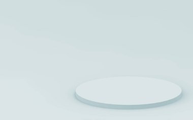 3D gri, parlak silindir podyum stüdyo arka planı. Soyut 3d geometrik şekil çizimi çizimi.
