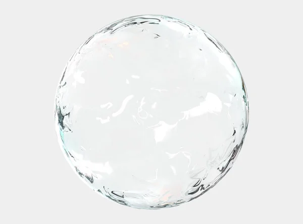 Boule Glace Isolée Sur Fond Blanc Avec Chemin Coupe Sphère — Photo
