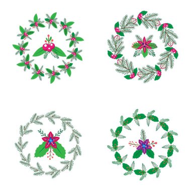 Noel çelengi süslemeli bitki yaprakları