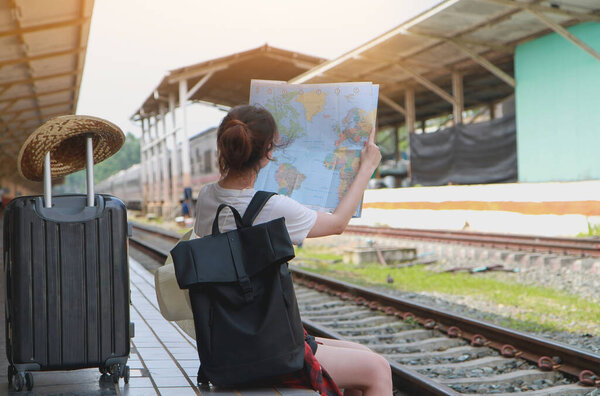 Summer Travel Vacation Relax Woman Fresh Smile Cute Looks Summer — Foto de Stock