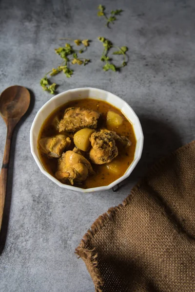 Sauce Masala Poulet Style Indien Curry Poulet Kerala Cuit Avec — Photo