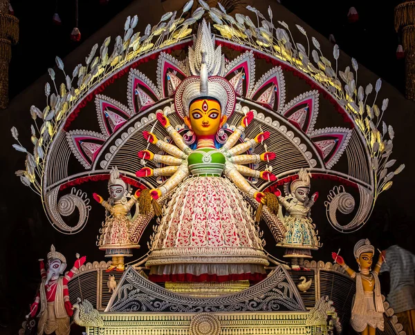 Верховный Шакти Маа Дурга Поклоняются Высшей Степени Преданности Индуистской Религии — стоковое фото