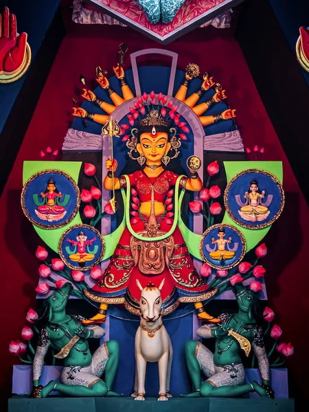 Den Supreme Shakti Maa Durga Dyrkas Yttersta Hängivenhet Hinduisk Religion — Stockfoto