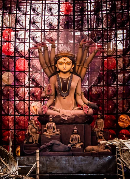 Opperste Shakti Maa Durga Wordt Aanbeden Uiterste Toewijding Hindoe Religie — Stockfoto