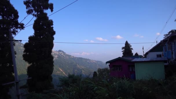 Paisaje Rangaroon Con Monte Kanchenjunga Rangaroon Pueblo Lugar Fuera Normal — Vídeos de Stock
