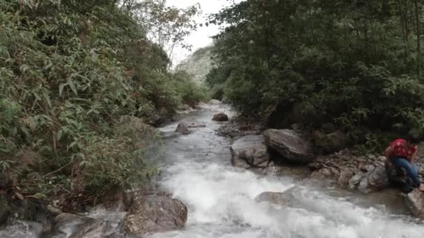 Hidden Waterfall Senchal Wildlife Sanctuary Darjeeling District West Bengal India — Stock Video