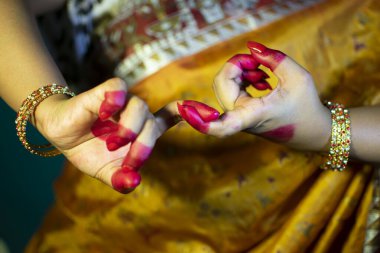 Bharatanatyam dansının mudras veya jestleri