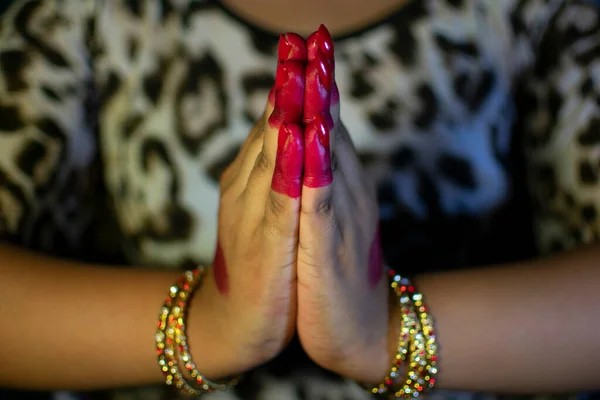 Mudras Oder Gesten Des Bharatanatyam Tanzes — Stockfoto