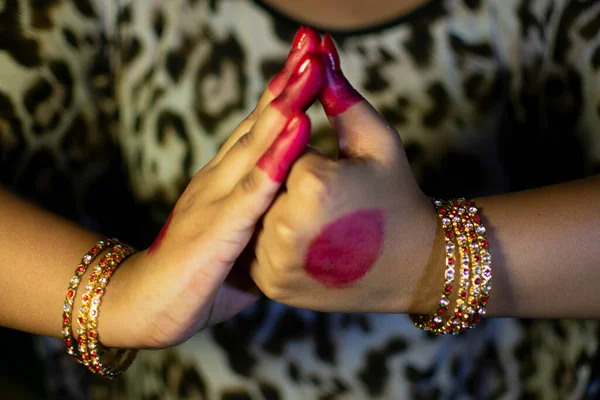 Mudras Gestos Bharatanatyam Dança — Fotografia de Stock