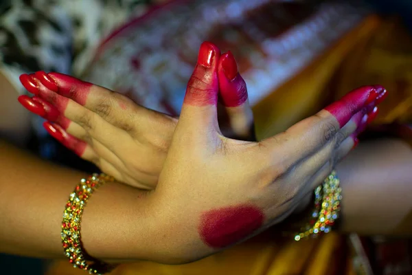 Mudras Nebo Gesta Bharatanatyam Tance — Stock fotografie