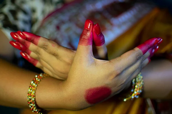 Mudra Gebaren Van Bharatanatyam Dans — Stockfoto