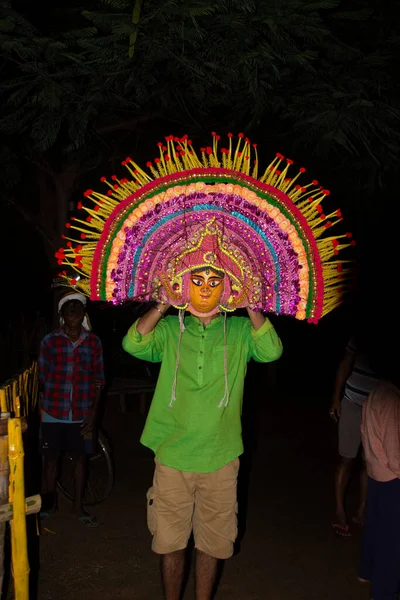 Chhau Dansı Ayrıca Chau Veya Chhaau Olarak Bilinir Hindistan Doğusunda — Stok fotoğraf