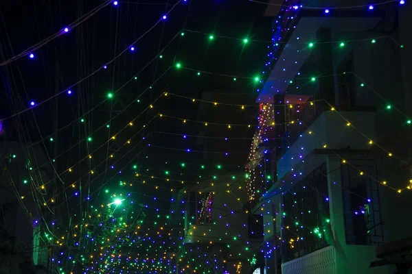 Decoración Luz Led Kolkata Para Celebración Diwali —  Fotos de Stock