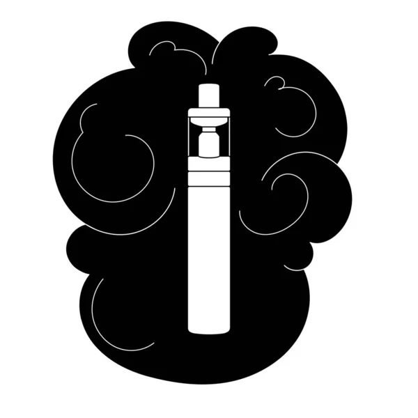 Vape Dispositivo Electrónico Para Fumar Vector Blanco Negro — Vector de stock