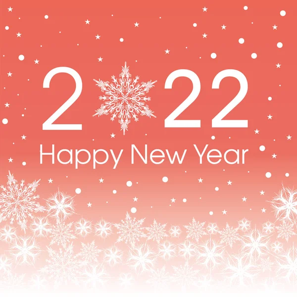 2022 Mutlu Yıllar Kart Şablonu. Patern kar tanelerini beyaz ve pembe renkte dizayn et. Vektör çizimi. Vektör illüstrasyonu.