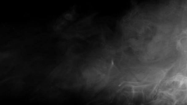 Туман Атмосфера Сторона Медленном Движении Темном Фоне Реалистичный Атмосферный Серый — стоковое видео