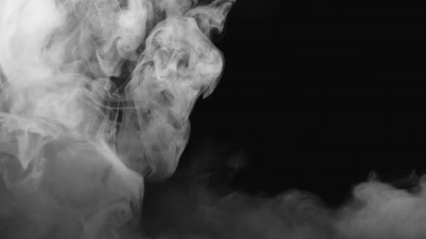 Espessa Névoa Rolante Câmera Lenta Fundo Escuro Fumo Cinzento Atmosférico — Vídeo de Stock