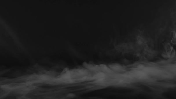 Niebla Del Suelo Rodando Cámara Lenta Sobre Fondo Oscuro Humo — Vídeo de stock
