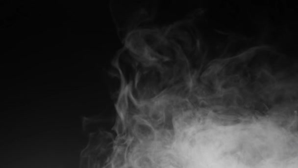Karanlık Arkaplanda Yavaş Çekimde Köşe Sisi Siyah Arkaplanda Gerçekçi Atmosferik — Stok video